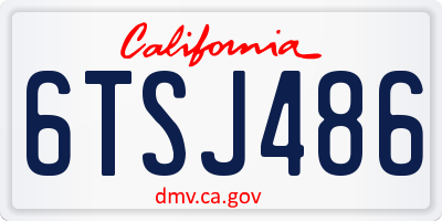 CA license plate 6TSJ486