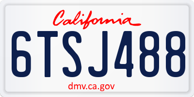 CA license plate 6TSJ488