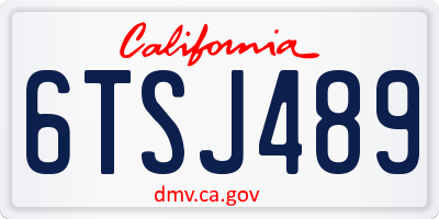 CA license plate 6TSJ489