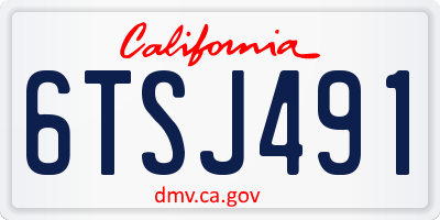 CA license plate 6TSJ491