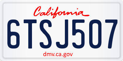CA license plate 6TSJ507