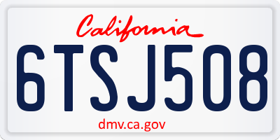 CA license plate 6TSJ508