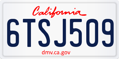 CA license plate 6TSJ509