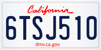 CA license plate 6TSJ510