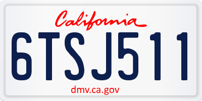 CA license plate 6TSJ511