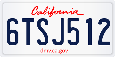 CA license plate 6TSJ512