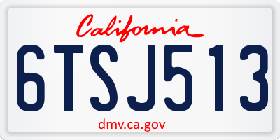 CA license plate 6TSJ513