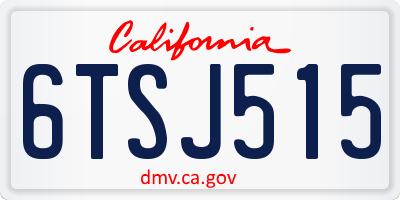 CA license plate 6TSJ515