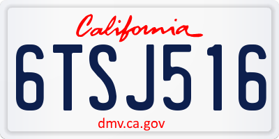CA license plate 6TSJ516