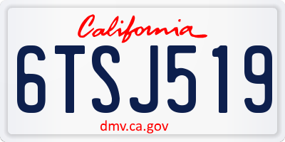 CA license plate 6TSJ519
