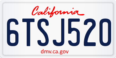 CA license plate 6TSJ520