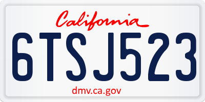 CA license plate 6TSJ523