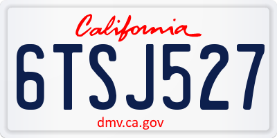 CA license plate 6TSJ527