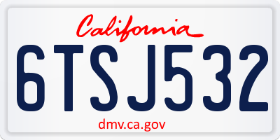 CA license plate 6TSJ532