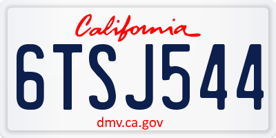 CA license plate 6TSJ544