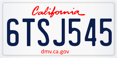 CA license plate 6TSJ545