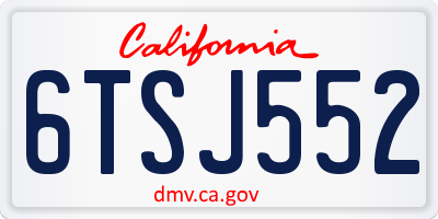 CA license plate 6TSJ552
