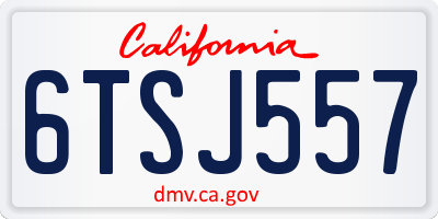 CA license plate 6TSJ557