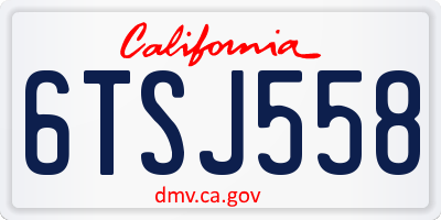 CA license plate 6TSJ558
