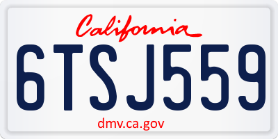 CA license plate 6TSJ559