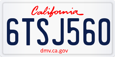 CA license plate 6TSJ560
