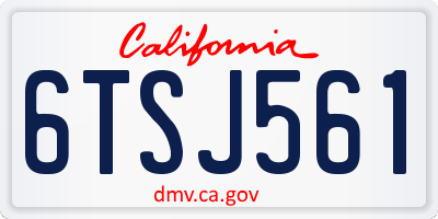 CA license plate 6TSJ561