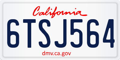 CA license plate 6TSJ564