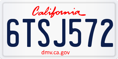 CA license plate 6TSJ572