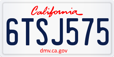 CA license plate 6TSJ575
