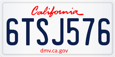 CA license plate 6TSJ576