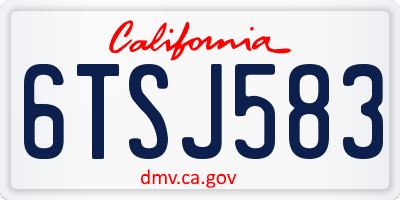 CA license plate 6TSJ583