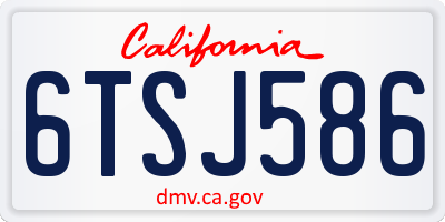 CA license plate 6TSJ586