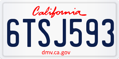 CA license plate 6TSJ593