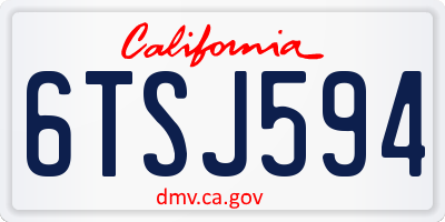 CA license plate 6TSJ594