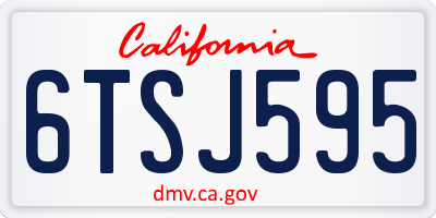 CA license plate 6TSJ595