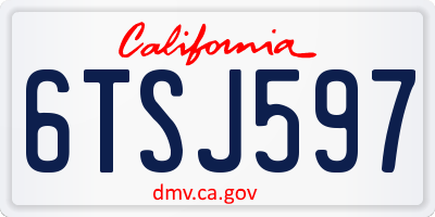 CA license plate 6TSJ597