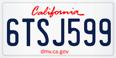 CA license plate 6TSJ599