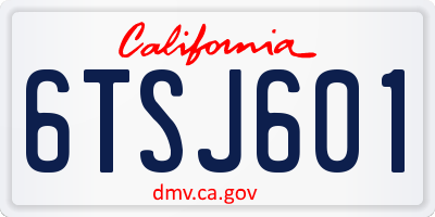 CA license plate 6TSJ601