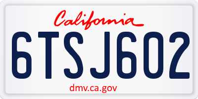 CA license plate 6TSJ602