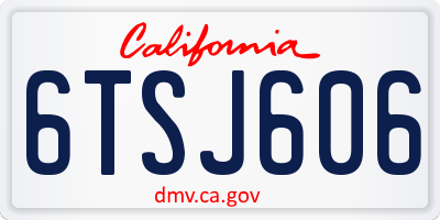CA license plate 6TSJ606