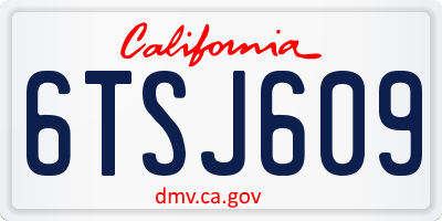 CA license plate 6TSJ609