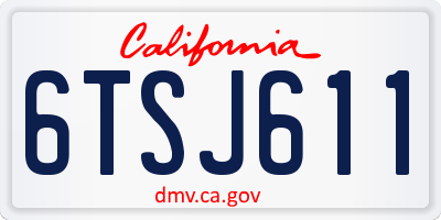 CA license plate 6TSJ611