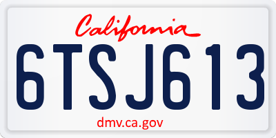 CA license plate 6TSJ613
