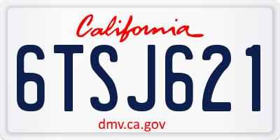 CA license plate 6TSJ621