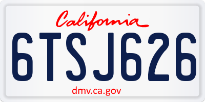 CA license plate 6TSJ626