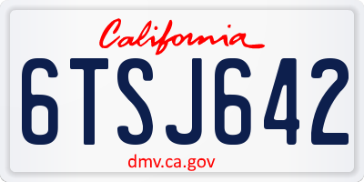 CA license plate 6TSJ642
