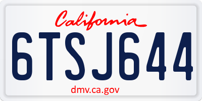 CA license plate 6TSJ644