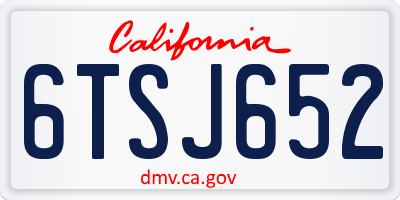 CA license plate 6TSJ652