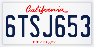CA license plate 6TSJ653