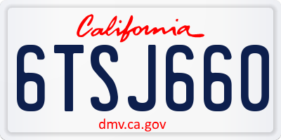 CA license plate 6TSJ660